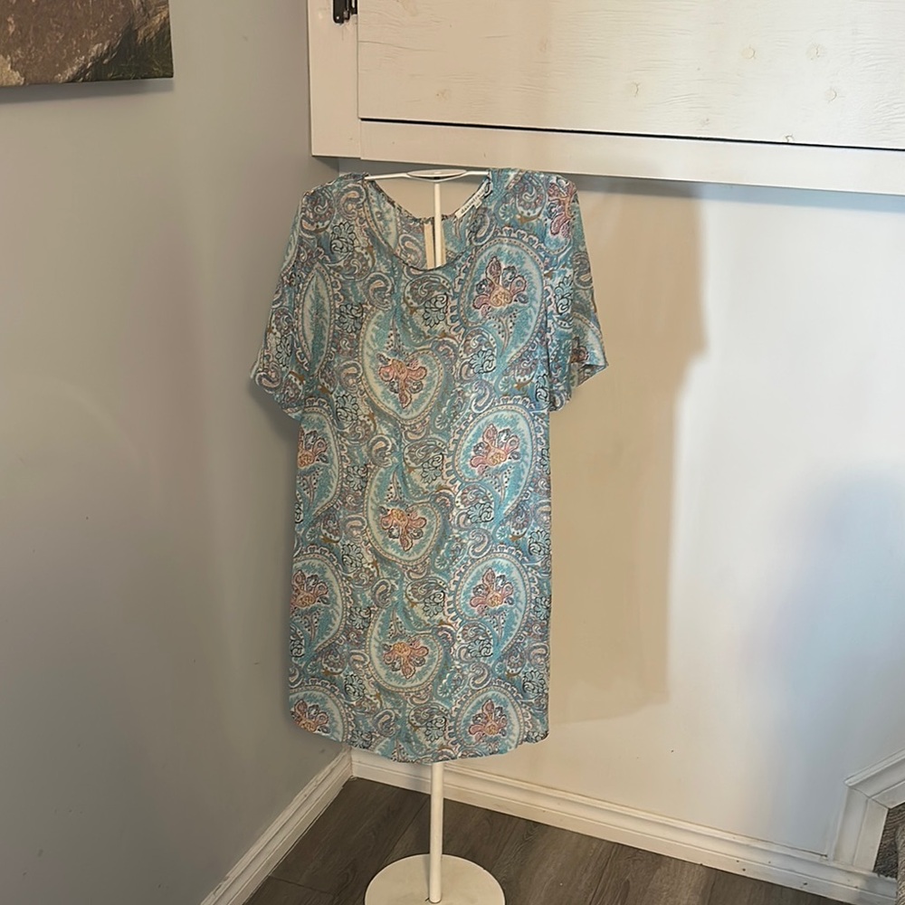 Daniel Rainn Blue Dolman Sleeve Mini Dress